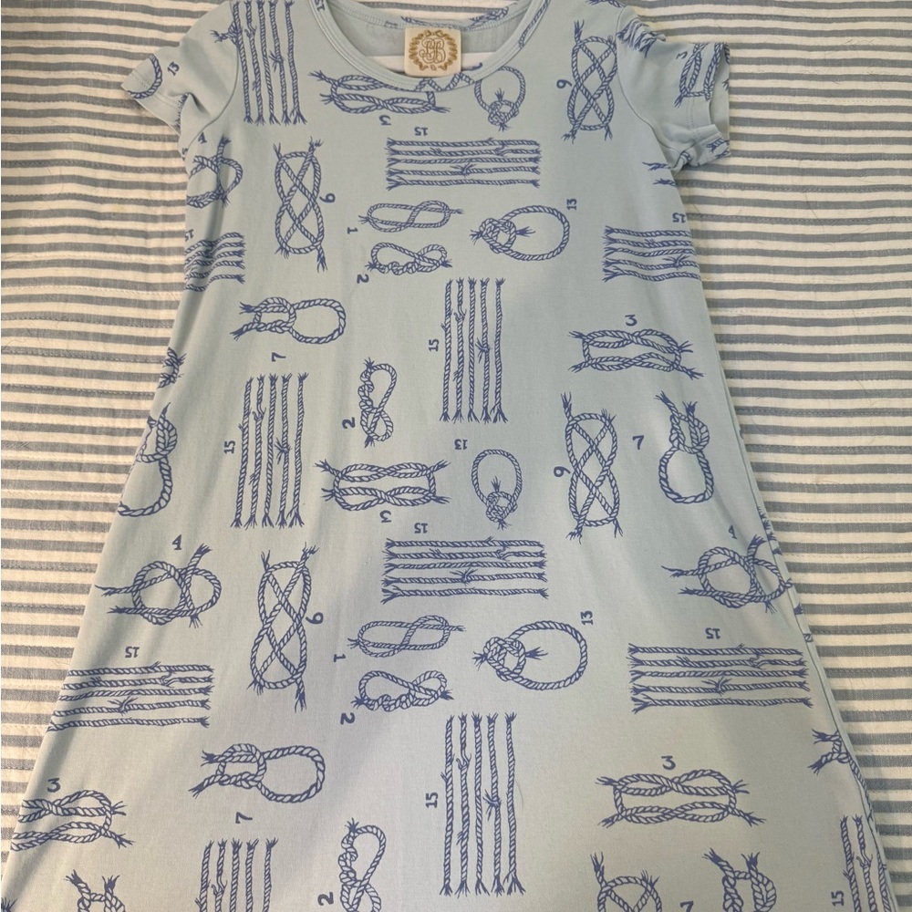 The Beaufort Bonnet Company Light Blue Nautical Print Dress